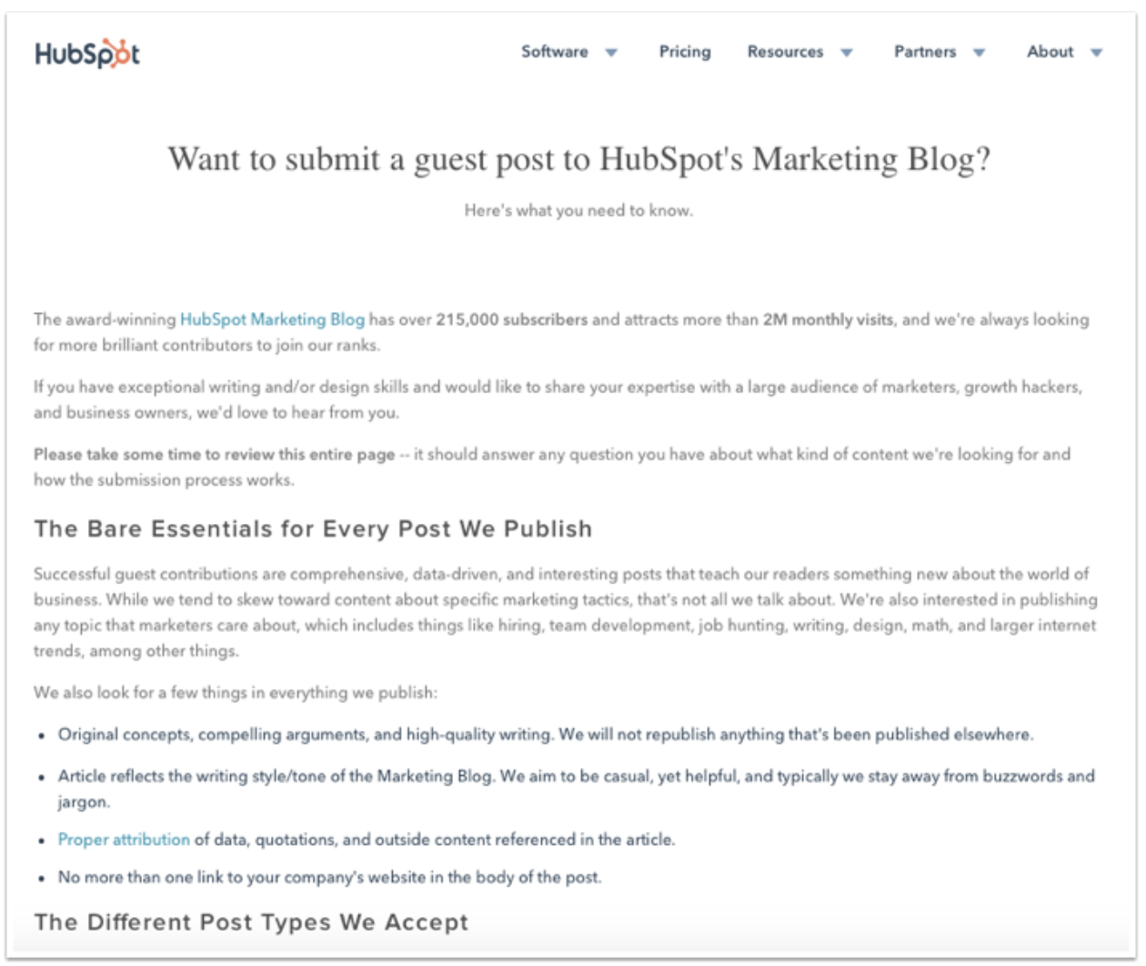 HubSpot's Guest Blogging Guidelines