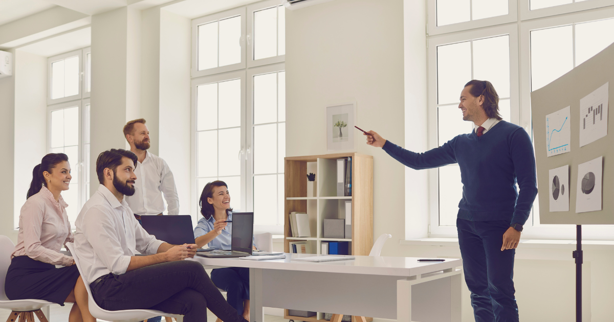 office setting with male speaker 